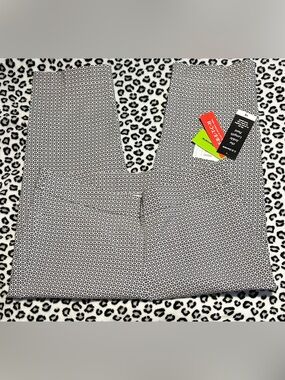C.D. Daniels Spandex Comfort Stretch Pull On  Black White Cropped Ankle Pants 1X